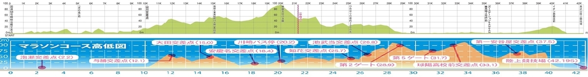 NAHAマラソンとOKINAWAマラソンのコース高低差